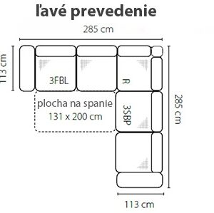 Stagra Rohová sedacia súprava MELLO Prevedenie: Ľavé - 3FBL+R+3SBP